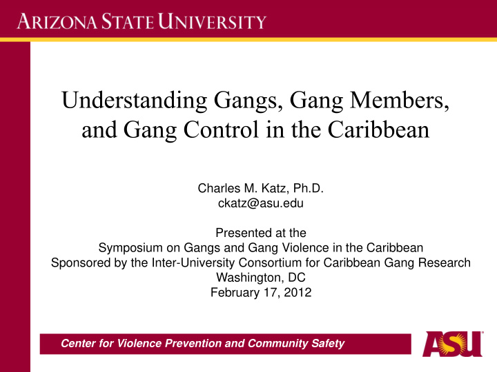 understanding gangs gang members and gang control in the