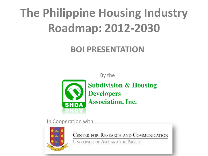 the philippine housing industry