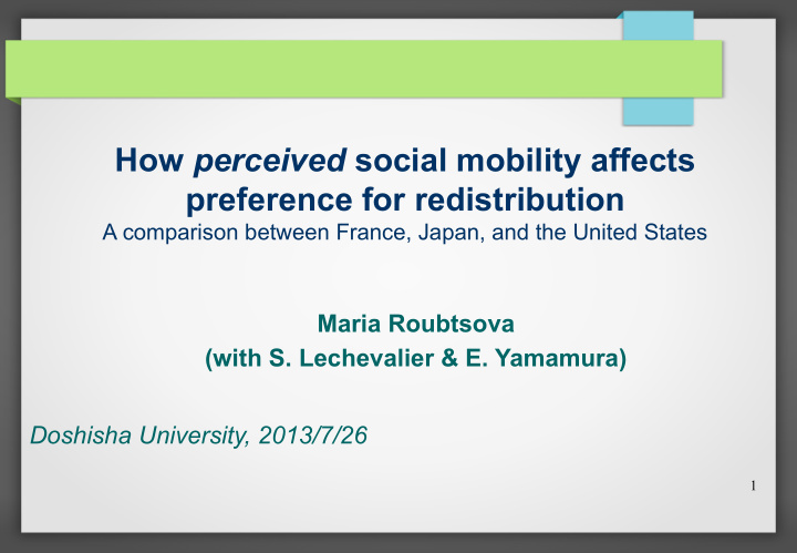 how perceived social mobility affects preference for