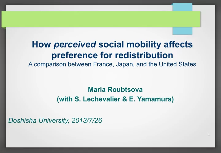 how perceived social mobility affects preference for
