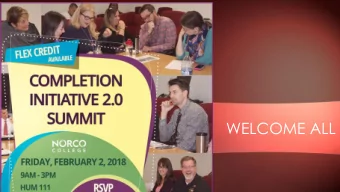 WELCOME ALL  COMPLETION  INITIATIVE  Only 9.8% of first time students  complete a degree or