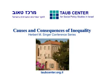 for Social Policy Studies in Israel   TAUB CENTER