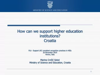 How can we support higher education  institutions?  Croatia  PLA - Support LRC compliant