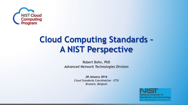 cloud computing standards a nist perspective