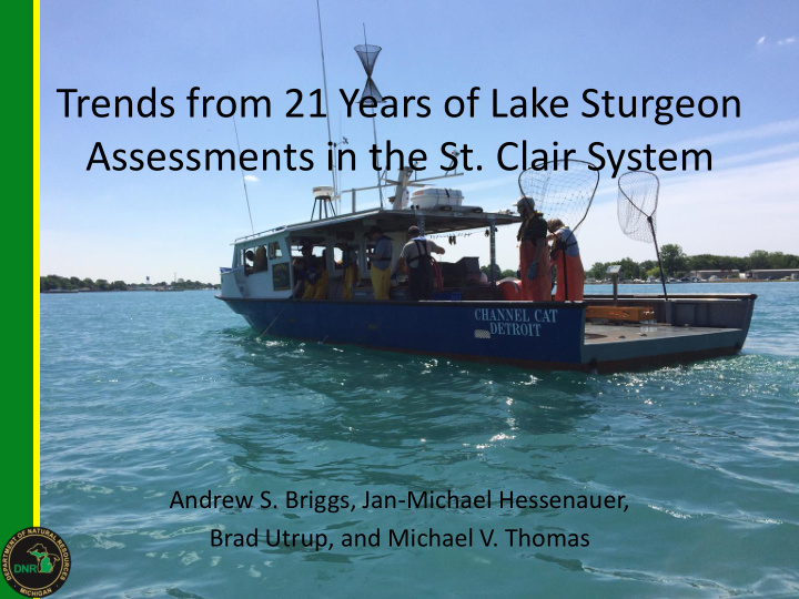 trends from 21 years of lake sturgeon assessments in the