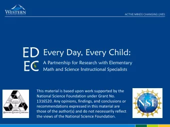 EC  A Partnership for Research with Elementary  Math and Science Instructional Specialists  This