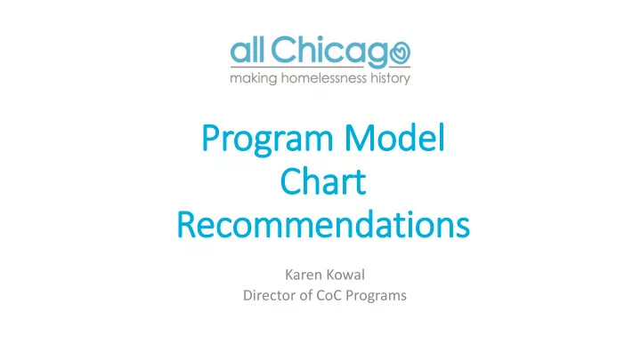 progr ogram m mod odel ch chart art recom ommendations