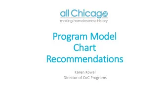 Progr  ogram M  Mod  odel  Ch  Chart  art  Recom  ommendations  Karen Kowal  Director of CoC