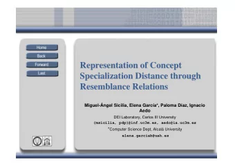 Representation of Concept  Representation of Concept  Specialization Distance through