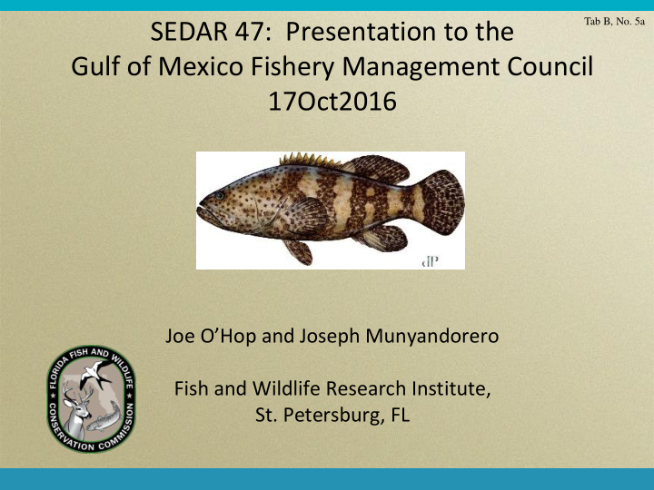 sedar 47 presentation to the