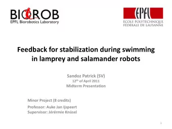 in lamprey and salamander robots  Sandoz Patrick (SV) 12 th of April 2011  Midterm Presentation