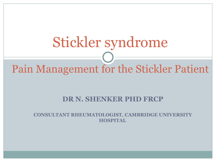 stickler syndrome