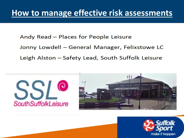 how to manage effective risk assessments about me safety