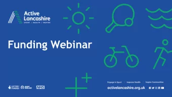 Funding Webinar  Introduction  As a result of COVID-19, Active Lancashire are supporting local