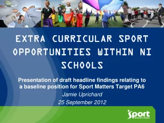 EXTRA  TRA CURRICULAR  RICULAR SPORT  ORT  OPPORT  PORTUNIT  UNITIES  IES WITHIN  HIN NI  SCHOOL