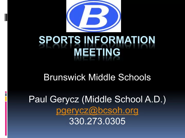 sports information meeting