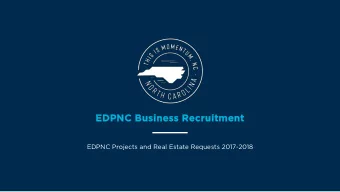 EDP  DPNC Busin  sines  ess R  s Rec  ecruit  itmen  ent  EDPNC Projects and Real Estate Requests