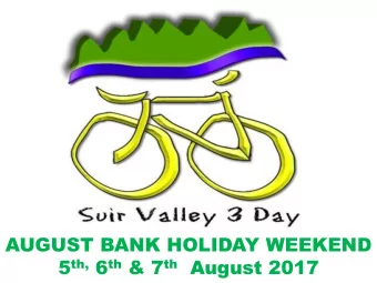 AUGUST BANK HOLIDAY WEEKEND 5 th, 6 th &amp; 7 th August 2017  11  11  YEARS  YEARS  .  THE STAGES