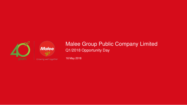 malee group public company limited