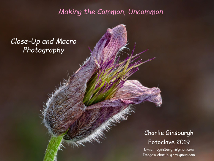 making the common uncommon