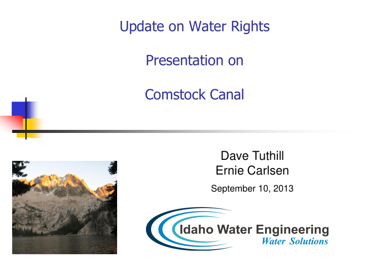 update on water rights