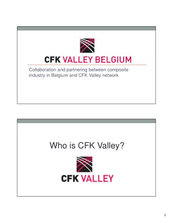 Who is CFK Valley?  1  CFK Valley  some facts  CFK Valley is a competence network for CFRP