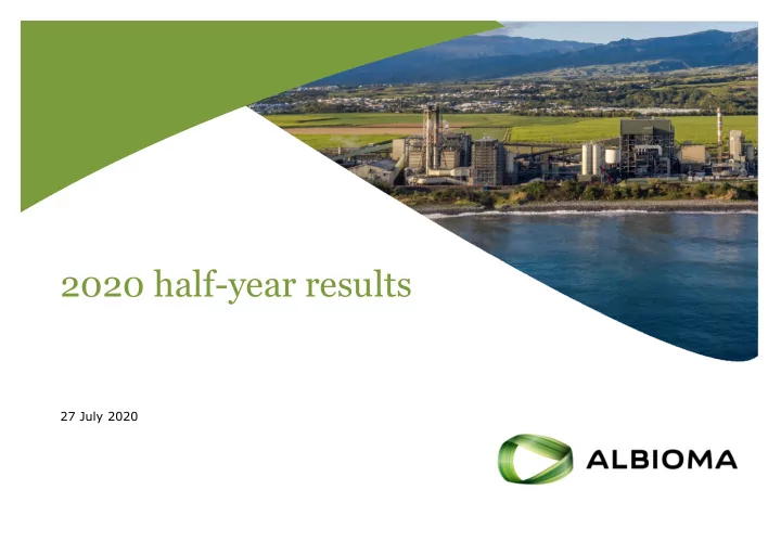2020 half year results