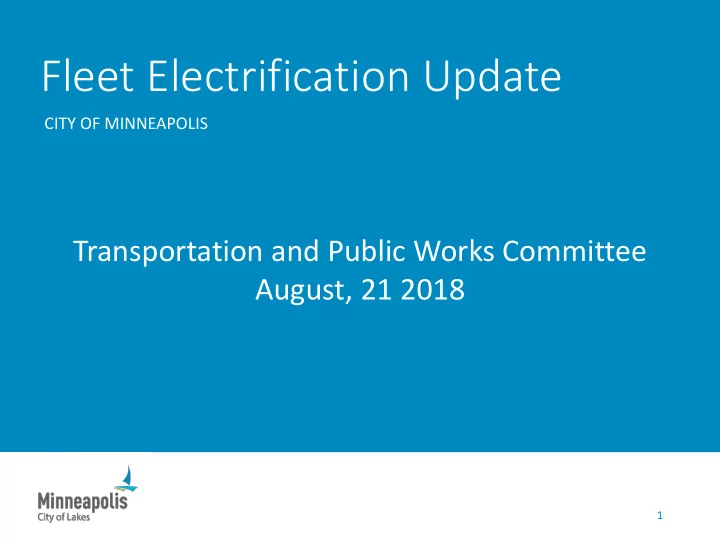 fleet electrification update