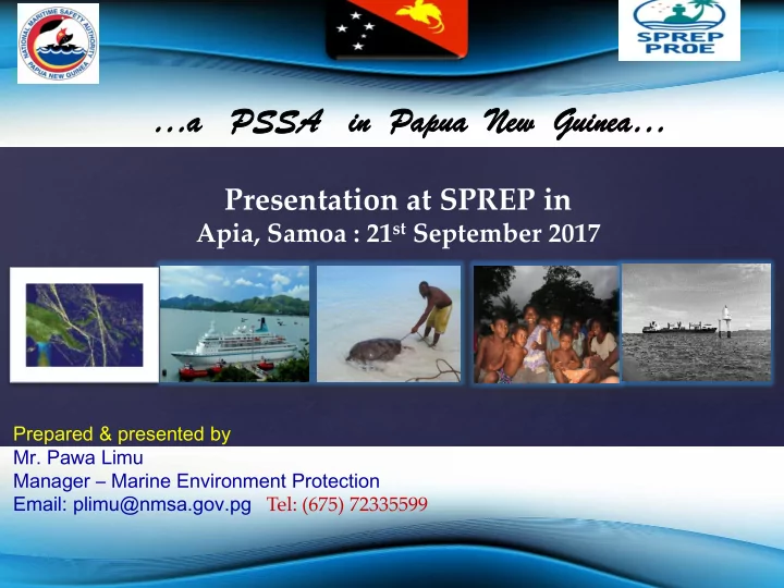 prepared presented by mr pawa limu manager marine