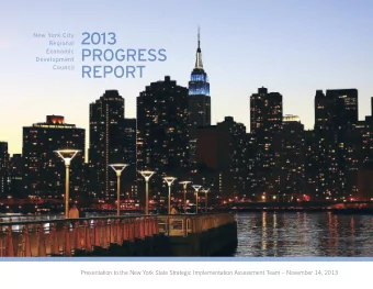 New York City  Regional  Economic  Development  Council  Presentation to the New York State