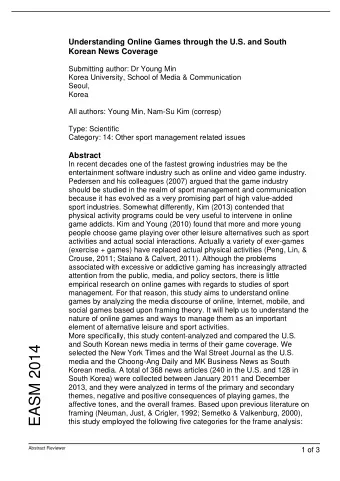 EASM 2014  selected the New York Times and the Wal Street Journal as the U.S.  media and the