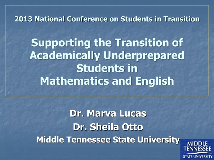 academically underprepared