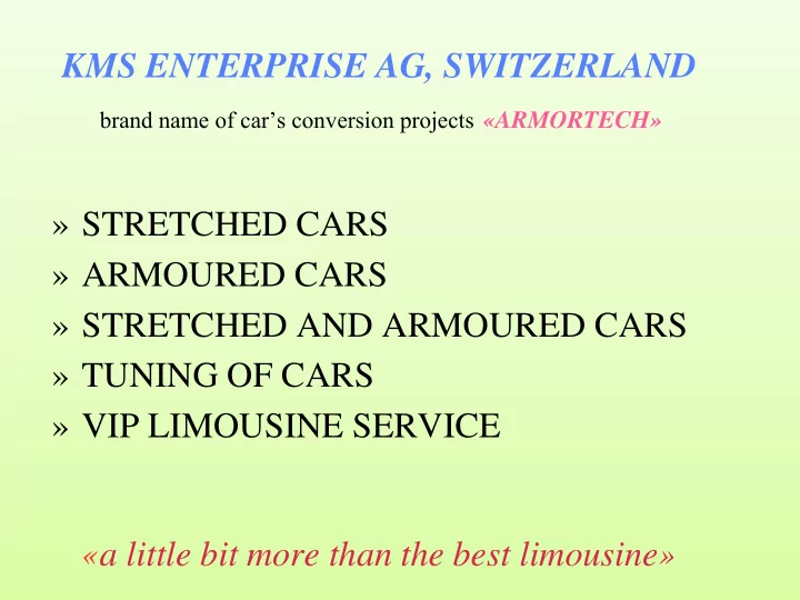 kms enterprise ag switzerland