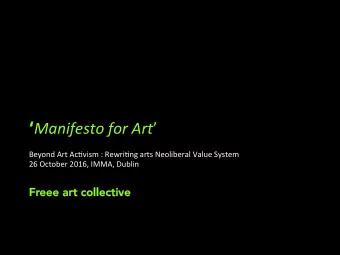 1 Our par-cipants dont agree with us 2 We are not ac-vist ar-sts, we experiment with  formats of