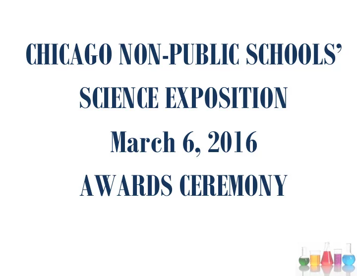chicago non public schools science exposition march 6