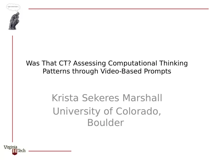 krista sekeres marshall university of colorado boulder