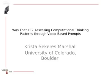 Krista Sekeres Marshall  University of Colorado,  Boulder  Something about me  Luna Xu (