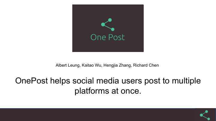 onepost helps social media users post to multiple