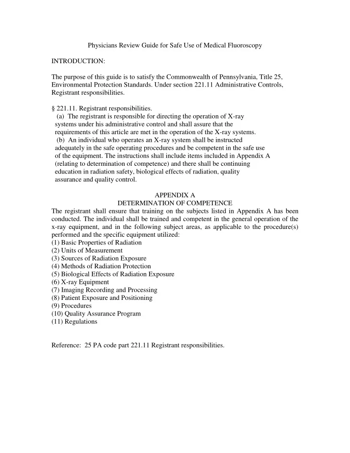 physicians review guide for safe use of medical