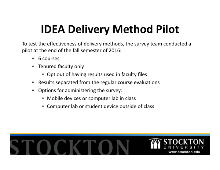 idea delivery method pilot