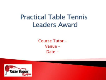Course Tutor   Venue   Date - } Basi  Basic U  Und  nder  erst  stand  anding  ng o  of T