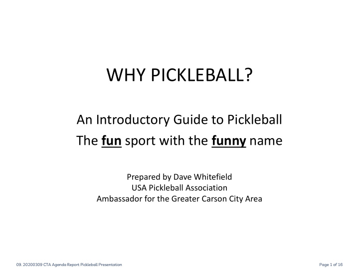 why pickleball