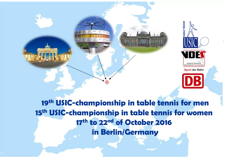 19 th usic championship in table tennis for men 15 th