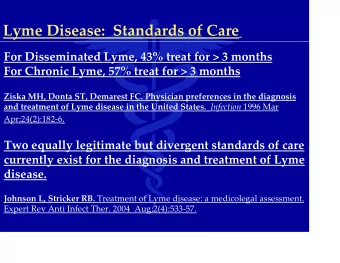 In Favor of Antibiotics for Chronic Lyme  ILADS Guidelines  Refractory Lyme disease is a