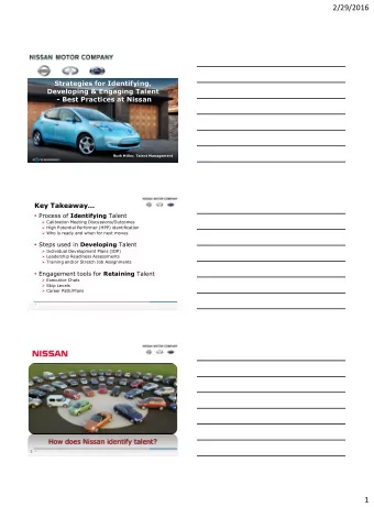 2/29/2016  Strategies for Identifying,  Developing &amp; Engaging Talent  - Best Practices at