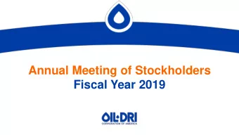 Annual Meeting of Stockholders  Fiscal Year 2019  Introduction  Leslie Garber  Manager, Investor