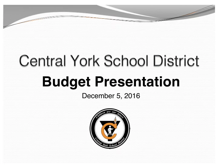 budget presentation