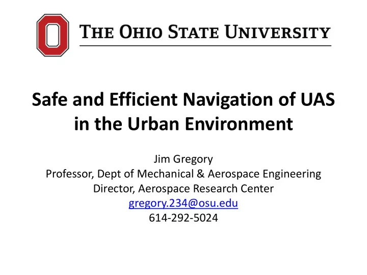 safe and efficient navigation of uas