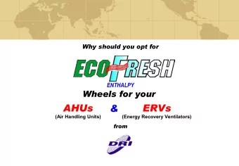 AHUs  ERVs  TM  &amp;  (Air Handling Units)  (Energy Recovery Ventilators)  from  Benefits of an