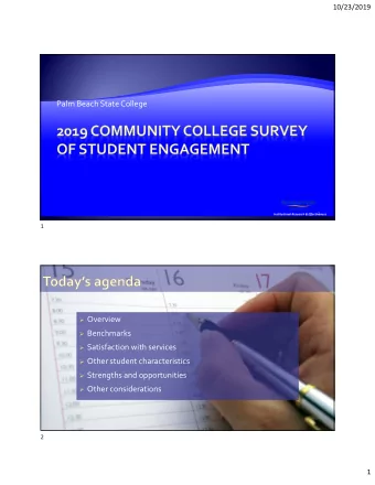 Palm Beach State College  1 Institutional Research &amp; Effectiveness  1  Overview